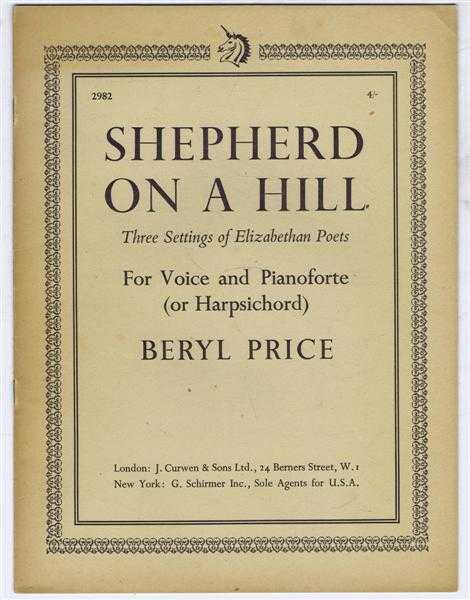Image for Shepherd on a Hill. Three Settings of Elizabethan Poets for Voice and Pianoforte (or Harpsichord): In an Arbour Green; Pillis; Jig Shepherd on a Hill. Three Settings of Elizabethan Poets for Voice and Pianoforte (or Harpsichord): In an Arbour Green; Pillis; Jig