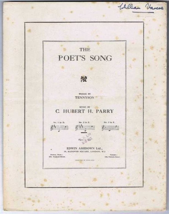 Image for The Poet's Song. No. 2 in E The Poet's Song. No. 2 in E
