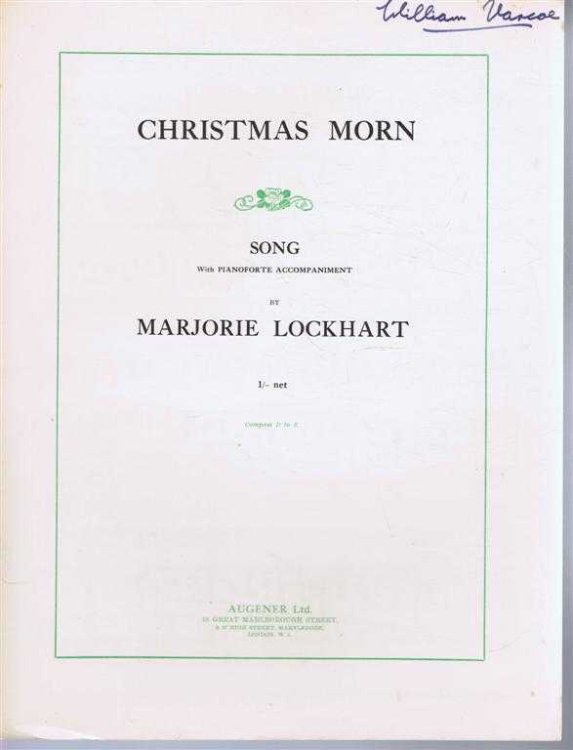 Image for Christmas Morn, Song with Pianoforte Accompaniment, Compass D to E Christmas Morn, Song with Pianoforte Accompaniment, Compass D to E