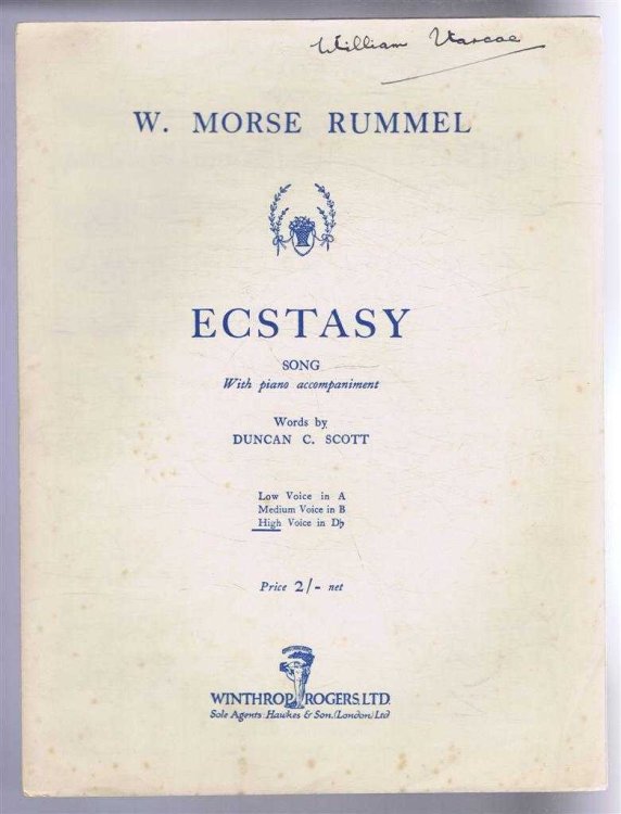 Image for Ecstasy, song. High Voice in D flat Ecstasy, song. High Voice in D flat