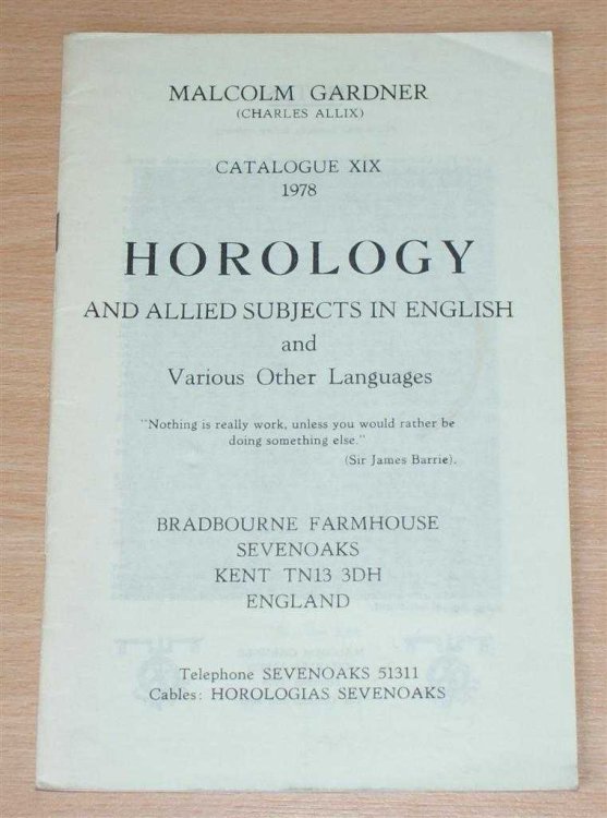 Image for Catalogue XIX 1978 - Horology and Allied Subjects in English and Various Other Languages Catalogue XIX 1978 - Horology and Allied Subjects in English and Various Other Languages