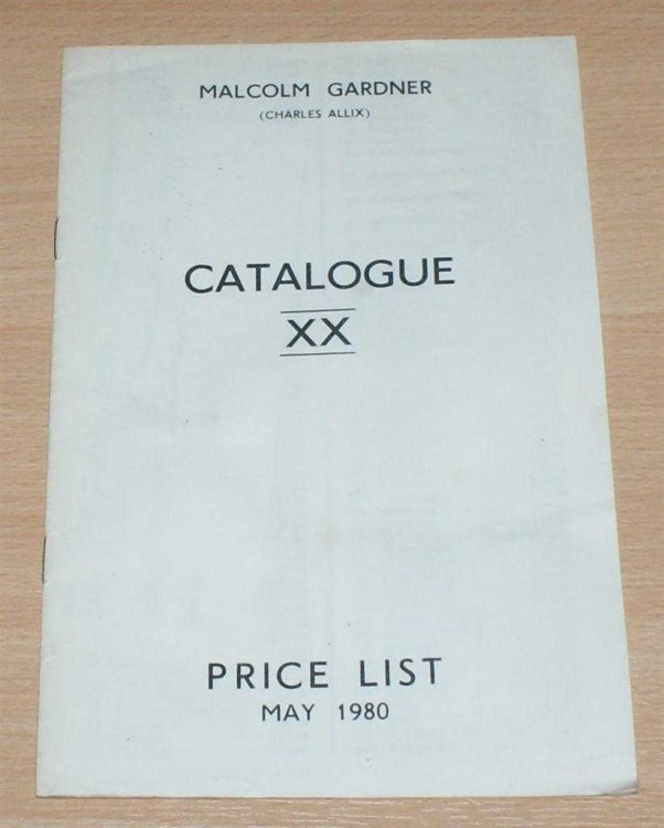 Image for Catalogue XX - Price List May 1980 Malcolm Gardner (Charles Allix) Catalogue XX - Price List May 1980 Malcolm Gardner (Charles Allix)