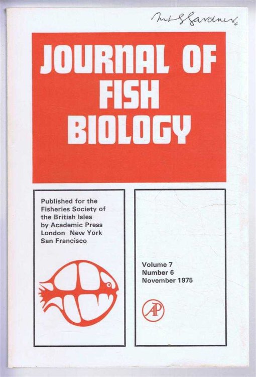 Image for Journal of Fish Biology. Volume 7, Number 6, November 1975 Journal of Fish Biology. Volume 7, Number 6, November 1975