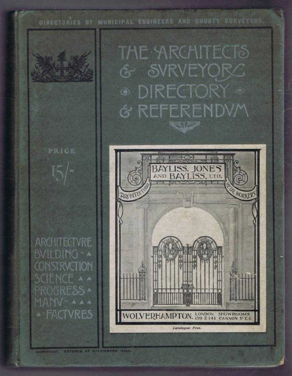Image for The Architects & Surveyors Directory & Referendum. Architecture, Building- Construction, Science, Progress, Manufactures The Architects & Surveyors Directory & Referendum. Architecture, Building- Construction, Science, Progress, Manufactures