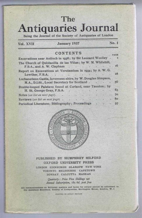 Image for The Antiquaries Journal, Being the Journal of The Society of Antiquaries of London, Volume XVII 1937, Number 1. January 1937 The Antiquaries Journal, Being the Journal of The Society of Antiquaries of London, Volume XVII 1937, Number 1. January 1937