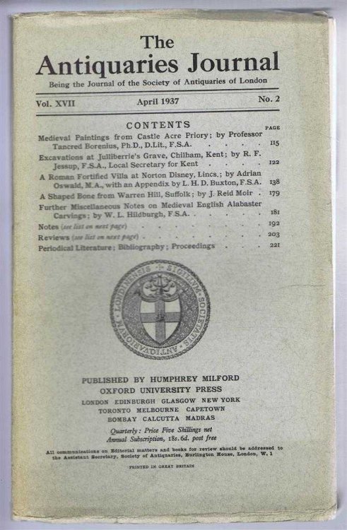 Image for The Antiquaries Journal, Being the Journal of The Society of Antiquaries of London, Volume XVII 1937, Number 2. April 1937 The Antiquaries Journal, Being the Journal of The Society of Antiquaries of London, Volume XVII 1937, Number 2. April 1937