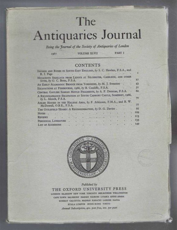 Image for The Antiquaries Journal, Being the Journal of The Society of Antiquaries of London, Volume XLVII, 1967, Part I The Antiquaries Journal, Being the Journal of The Society of Antiquaries of London, Volume XLVII, 1967, Part I