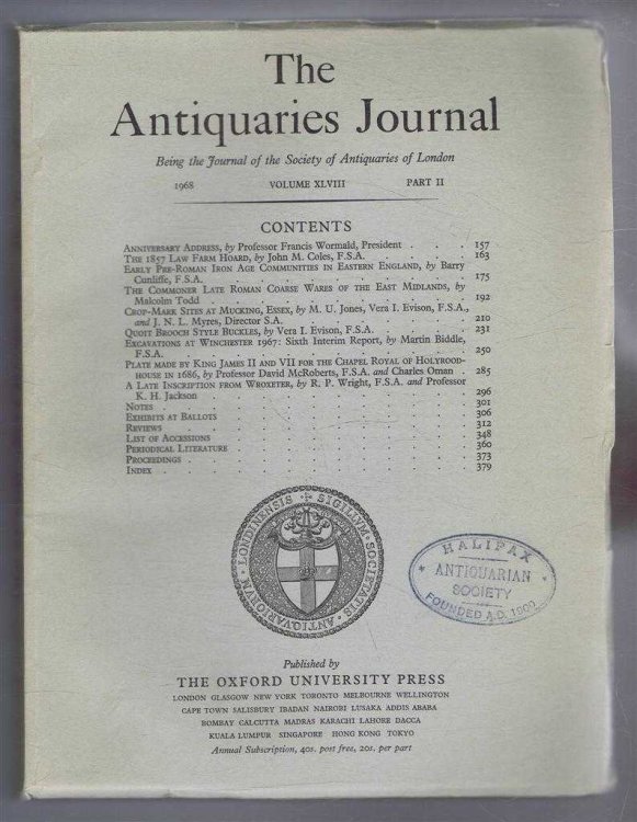 Image for The Antiquaries Journal, Being the Journal of The Society of Antiquaries of London, Volume XLVIII, 1968, Part II The Antiquaries Journal, Being the Journal of The Society of Antiquaries of London, Volume XLVIII, 1968, Part II