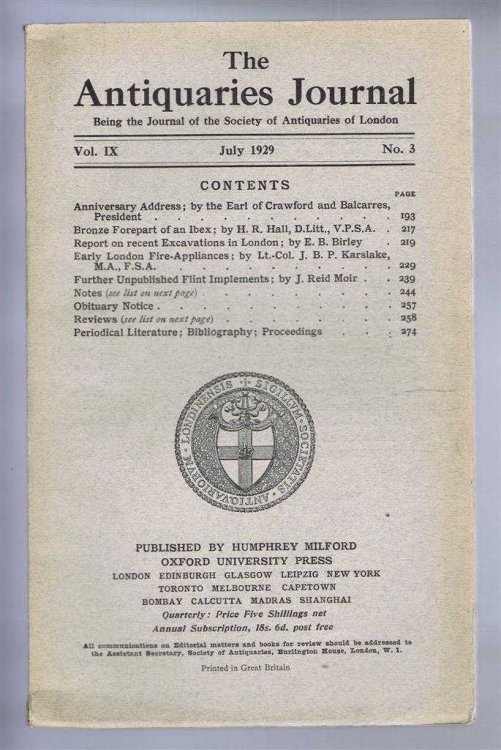 Image for The Antiquaries Journal, Being the Journal of the Society of Antiquaries of London, Vol IX, No. 3, July 1929 The Antiquaries Journal, Being the Journal of the Society of Antiquaries of London, Vol IX, No. 3, July 1929