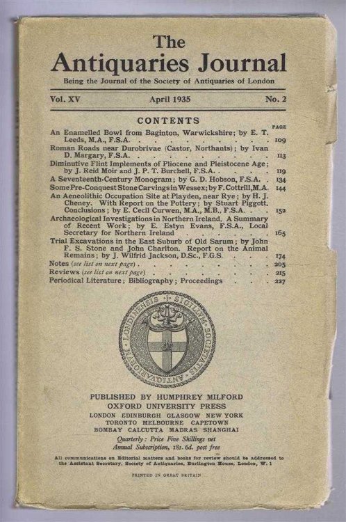Image for The Antiquaries Journal, Being the Journal of the Society of Antiquaries of London, Vol XV, No. 2, April 1935 The Antiquaries Journal, Being the Journal of the Society of Antiquaries of London, Vol XV, No. 2, April 1935