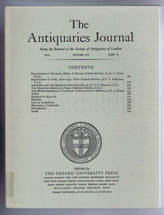 Image for The Antiquaries Journal, Being the Journal of the Society of Antiquaries of London, Vol LIV, Part I, 1974 The Antiquaries Journal, Being the Journal of the Society of Antiquaries of London, Vol LIV, Part I, 1974