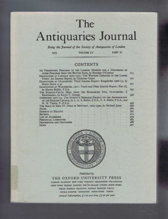 Image for The Antiquaries Journal, Being the Journal of the Society of Antiquaries of London, Vol LV, Part II, 1975 The Antiquaries Journal, Being the Journal of the Society of Antiquaries of London, Vol LV, Part II, 1975