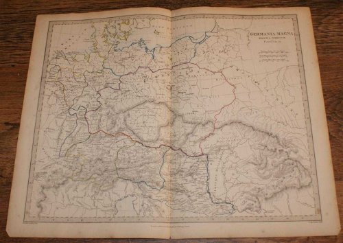 Image for Map of Germania Magna, Rhaetia, Noricum and Pannonia - disbound sheet from 1857 Map of Germania Magna, Rhaetia, Noricum and Pannonia - disbound sheet from 1857