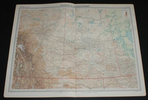 Image for Map of Alberta and Saskatchewan, Canada from the 1920 Times Survey Atlas (Plate 88) including part of Manitoba Map of Alberta and Saskatchewan, Canada from the 1920 Times Survey Atlas (Plate 88) including part of Manitoba