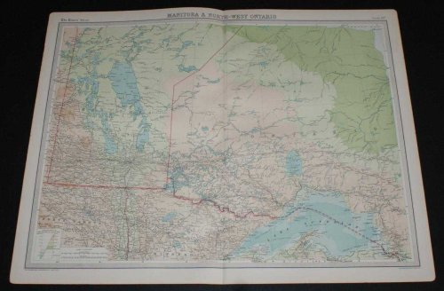 Image for Map of Manitoba and North-West Ontario, Canada from the 1920 Times Survey Atlas (Plate 87) Map of Manitoba and North-West Ontario, Canada from the 1920 Times Survey Atlas (Plate 87)