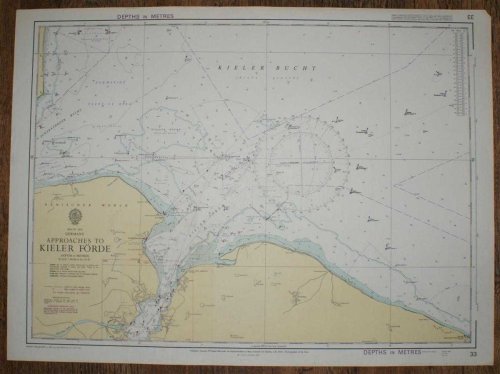 Nautical Chart No. 33. Baltic Sea, Germany, Approaches to Kieler Forde. Scale 1:60,000