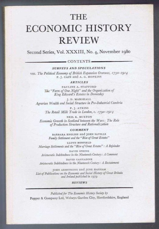 Image for The Economic History Review. Second Series, Volume XXXIII (33), No. 4, November 1980 The Economic History Review. Second Series, Volume XXXIII (33), No. 4, November 1980
