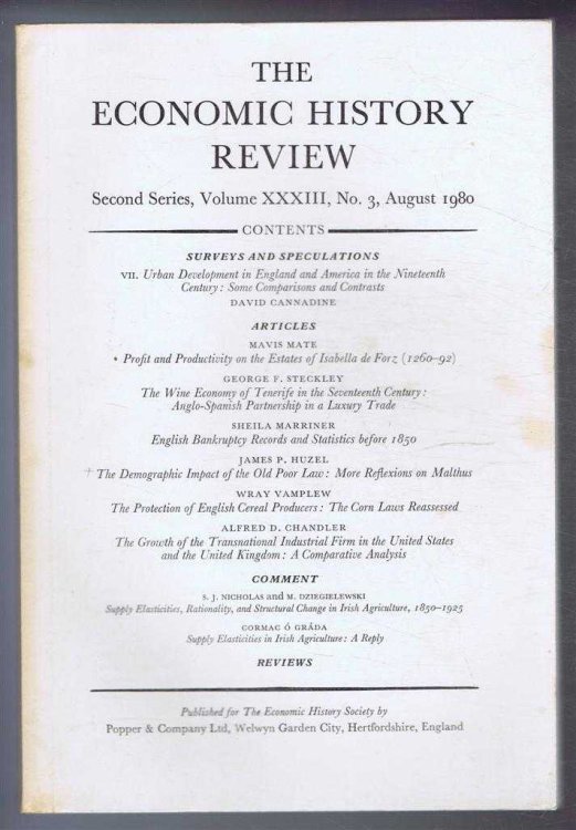 Image for The Economic History Review. Second Series, Volume XXXIII (33), No. 3, August 1980 The Economic History Review. Second Series, Volume XXXIII (33), No. 3, August 1980
