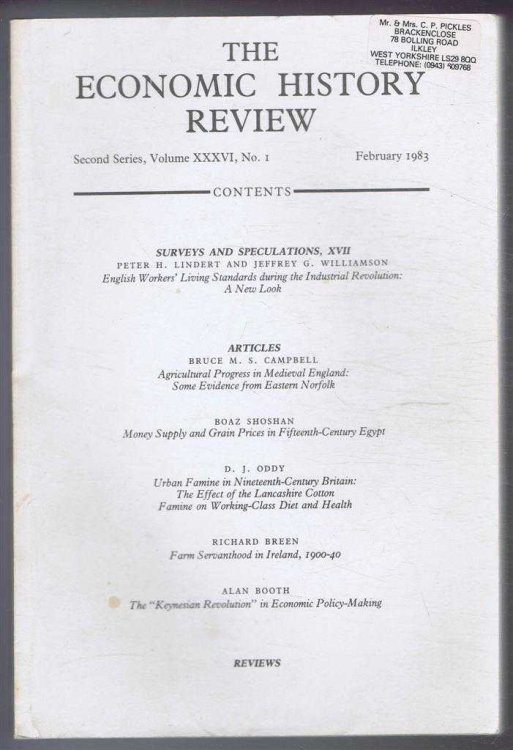 Image for The Economic History Review. Second Series, Volume XXXVI (36), No. 1, February 1983 The Economic History Review. Second Series, Volume XXXVI (36), No. 1, February 1983