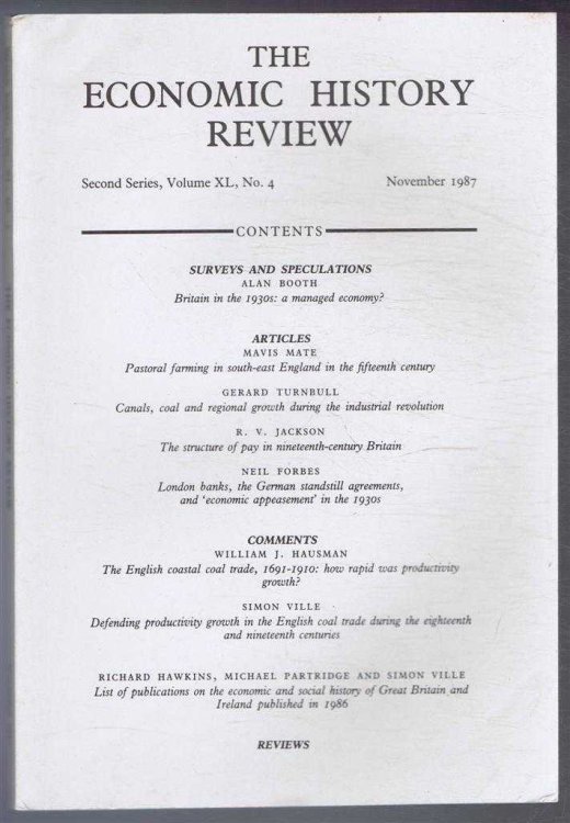 Image for The Economic History Review. Second Series, Volume XL (40), No. 4, November 1987 The Economic History Review. Second Series, Volume XL (40), No. 4, November 1987