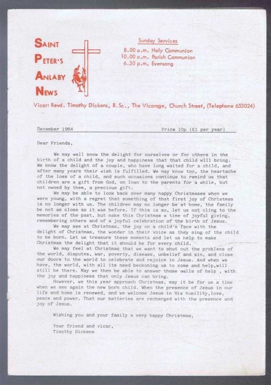 Image for Saint Peter's Anlaby News - December 1984 Saint Peter's Anlaby News - December 1984