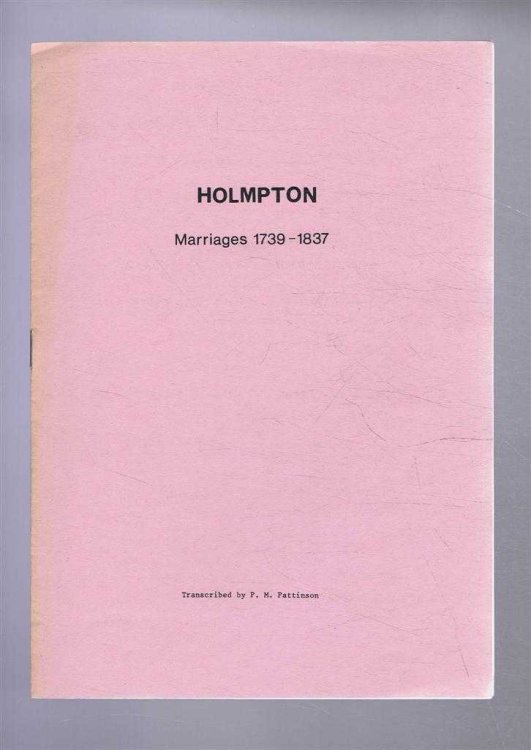 Image for Holmpton: Marriages 1739 to 1837 Holmpton: Marriages 1739 to 1837