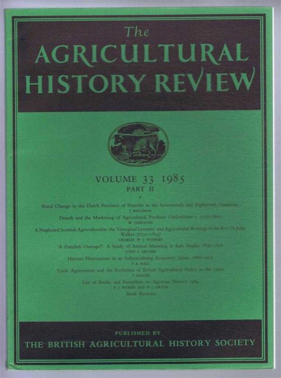 Image for The Agricultural History Review Volume 33 1985 Part II The Agricultural History Review Volume 33 1985 Part II