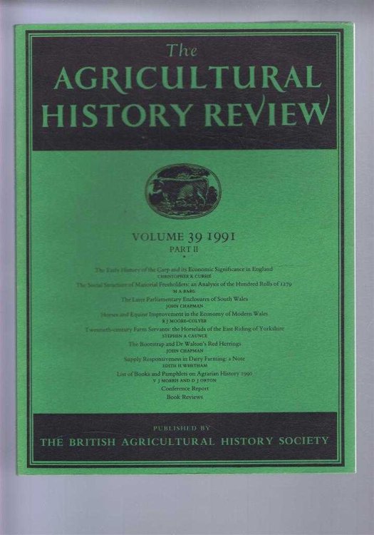 Image for The Agricultural History Review Volume 39, 1991, Part II The Agricultural History Review Volume 39, 1991, Part II