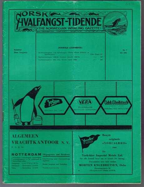 Image for Norsk Hvalfangst-Tidende (The Norwegian Whaling Gazette), Organ For the International Association of Whaling Companies Nr. 7 Juli 1961 Norsk Hvalfangst-Tidende (The Norwegian Whaling Gazette), Organ For the International Association of Whaling Companies Nr. 7 Juli 1961