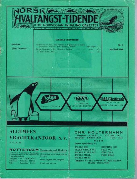 Image for Norsk Hvalfangst-Tidende (The Norwegian Whaling Gazette), Organ For the International Association of Whaling Companies. Nr. 3 Mai/Juni 1968 Norsk Hvalfangst-Tidende (The Norwegian Whaling Gazette), Organ For the International Association of Whaling Companies. Nr. 3 Mai/Juni 1968