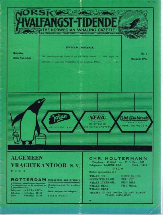Image for Norsk Hvalfangst-Tidende (The Norwegian Whaling Gazette), Organ For the International Association of Whaling Companies. Nr. 3, Mai/juni 1967 Norsk Hvalfangst-Tidende (The Norwegian Whaling Gazette), Organ For the International Association of Whaling Companies. Nr. 3, Mai/juni 1967