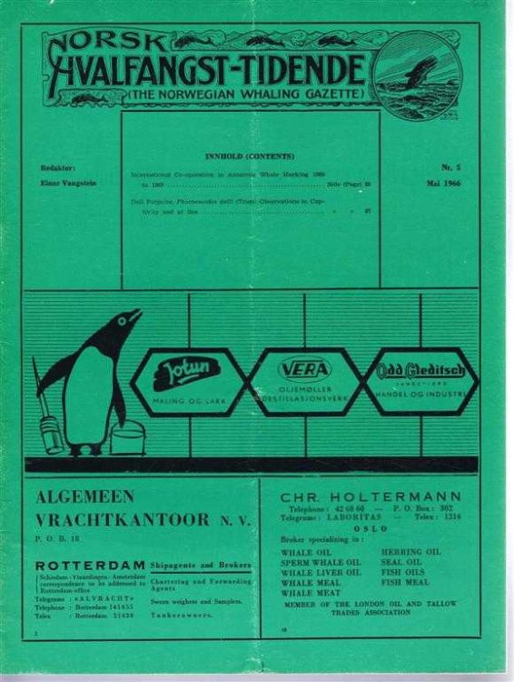 Image for Norsk Hvalfangst-Tidende (The Norwegian Whaling Gazette), Organ For the International Association of Whaling Companies. Nr. 5, Mai 1966 Norsk Hvalfangst-Tidende (The Norwegian Whaling Gazette), Organ For the International Association of Whaling Companies. Nr. 5, Mai 1966