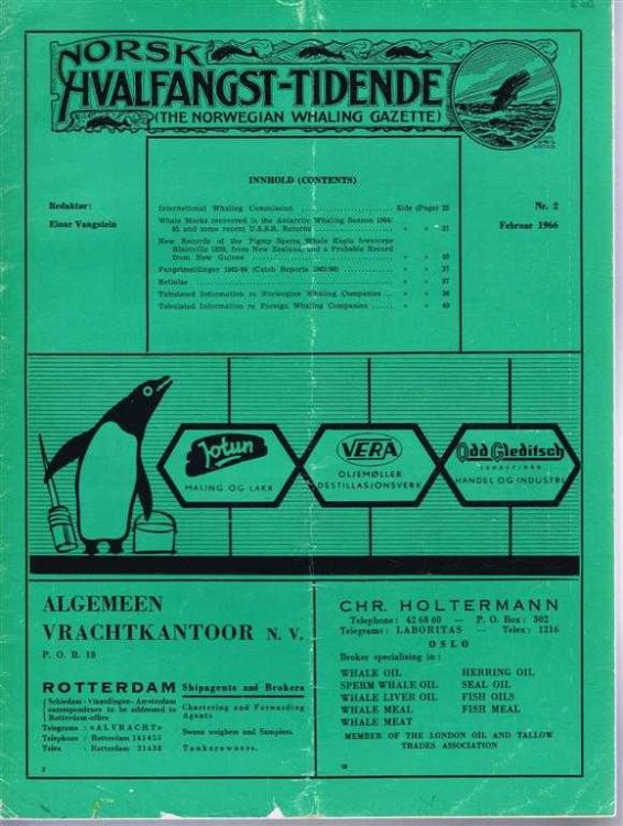 Image for Norsk Hvalfangst-Tidende (The Norwegian Whaling Gazette), Organ For the International Association of Whaling Companies. Nr. 2, Februar 1966 Norsk Hvalfangst-Tidende (The Norwegian Whaling Gazette), Organ For the International Association of Whaling Companies. Nr. 2, Februar 1966