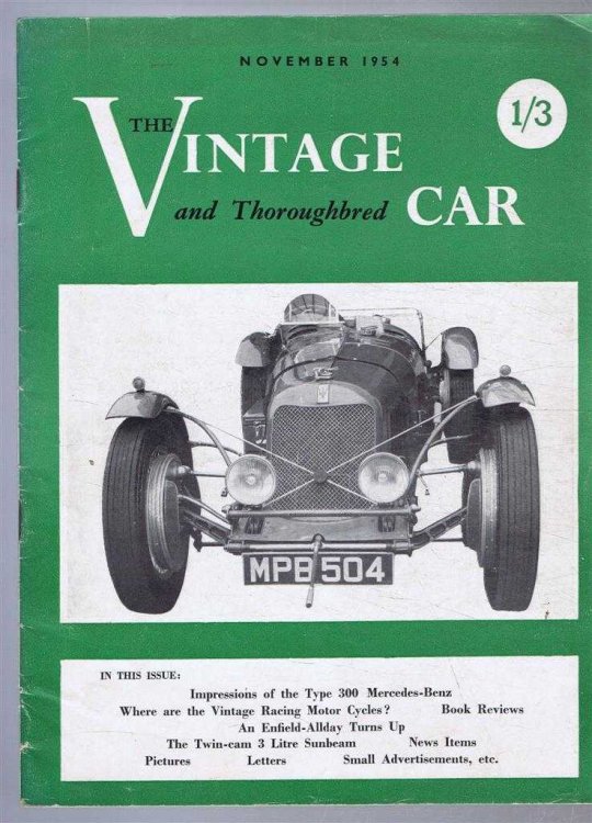 The Vintage and Thoroughbred Car, November 1954, Vol. 2 No. 22