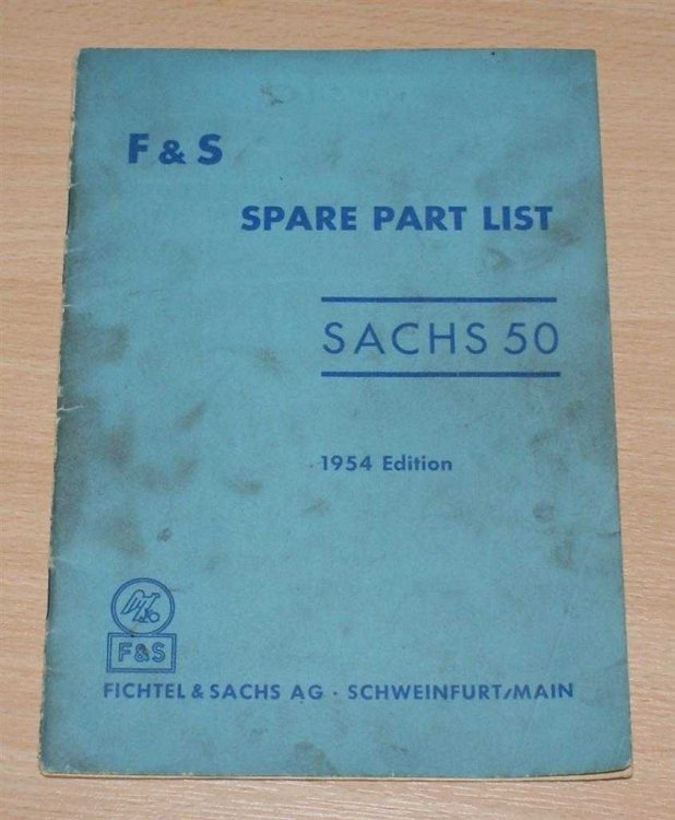 Image for F & S Spare Part List - Sachs 50, 1954 Edition F & S Spare Part List - Sachs 50, 1954 Edition