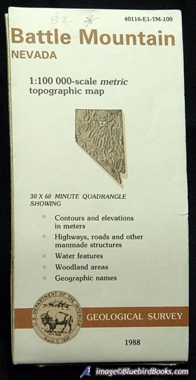 Image for Battle Mountain Nevada 1:100,000-scale metric topographic map Battle Mountain Nevada 1:100,000-scale metric topographic map