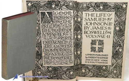 The Life of Samuel Johnson LL.D., Volume Two only, of the Two-volume set; (Everyman's Library #2)