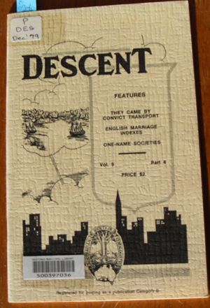 Descent: The Journal of the Society of Australian Genealogists (Vol 9, December 1979, Part 4)