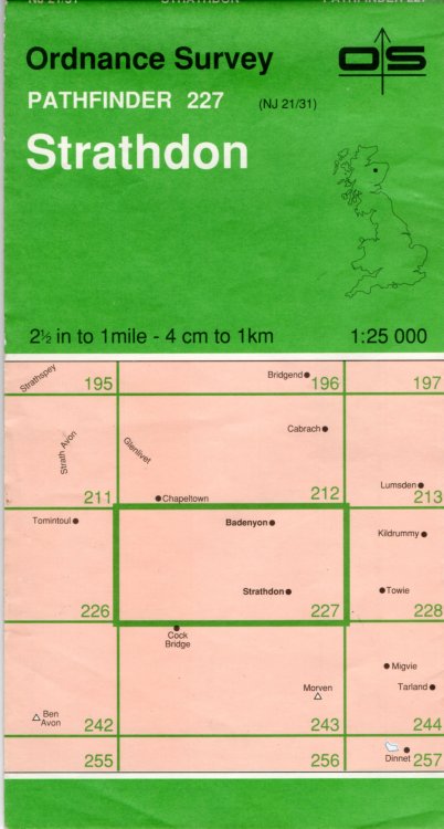 Ordnance Survey Pathfinder 227 - Strathdon 1:25,000