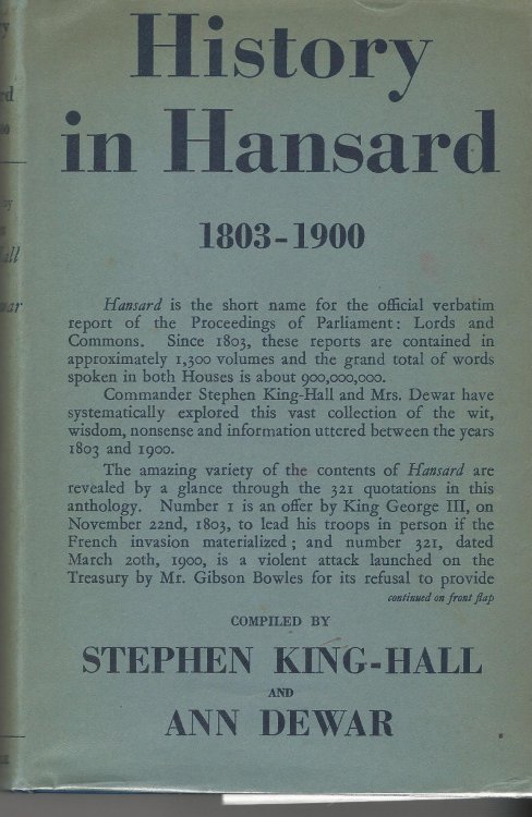 History in Hansard 1803 - 1900.
