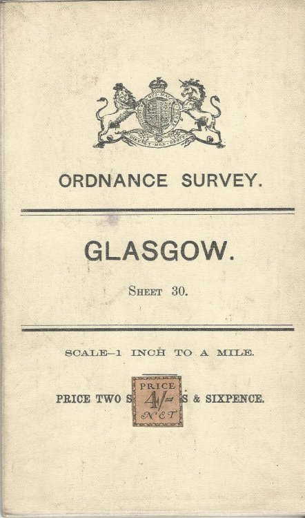 Ordnance Survey Map of Glagow - Sheet 30. Scale- 1 Inch to 1 Mile, Mounted in Sections.