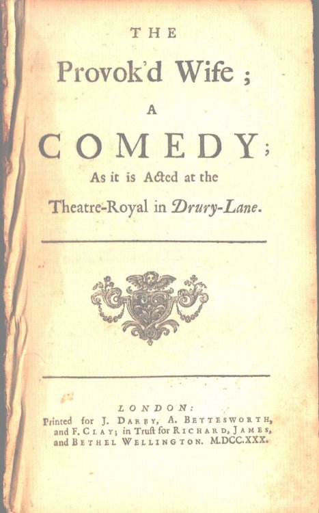 Image for The Provok'd Wife; A Comedy; As it is Acted at the Theatre-Royal in Drury-Lane The Provok'd Wife; A Comedy; As it is Acted at the Theatre-Royal in Drury-Lane