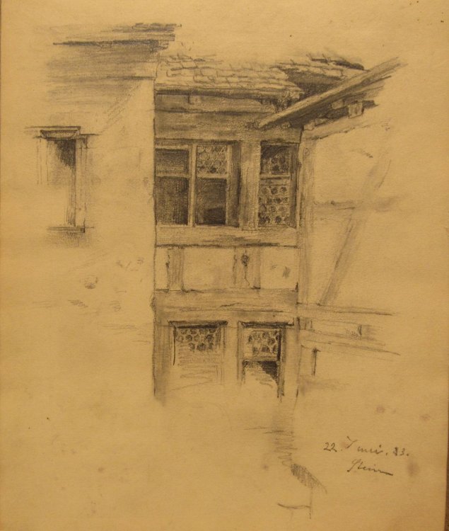 Set of 8 Original Pencil Drawings of Stein am Rhein, Germany