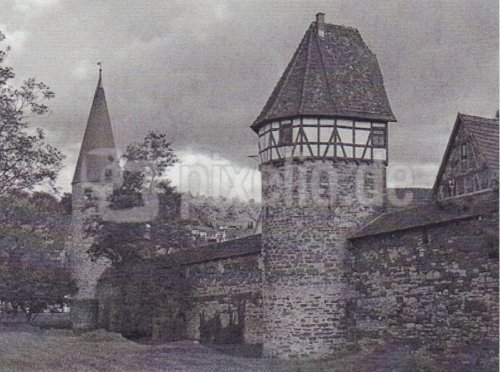 Set of 4 Original Pencil Drawings of Weil der Stadt, Germany