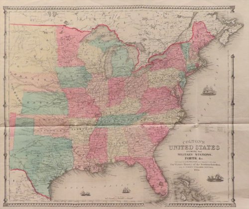 Colton's United States Showing the Military Stations, Forts &c.
