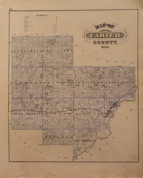 Image for Map of Carver County; Map of Carver and Chaska to verso Map of Carver County; Map of Carver and Chaska to verso