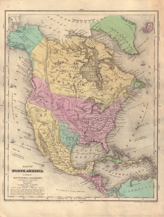 Image for Map of North America to Illustrate Olney's School Geography Map of North America to Illustrate Olney's School Geography
