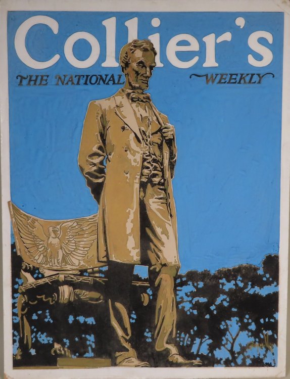 Roy Miller Abraham Lincoln Gouache proposed for Collier's The National Weekly