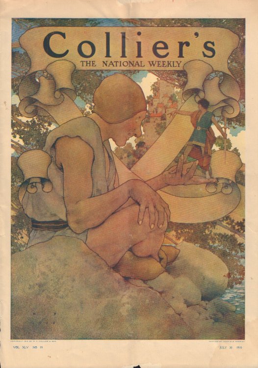 Maxfield Parrish cover for Collier's The National Weekly - July 30 1910 - Vol XLV No. 19