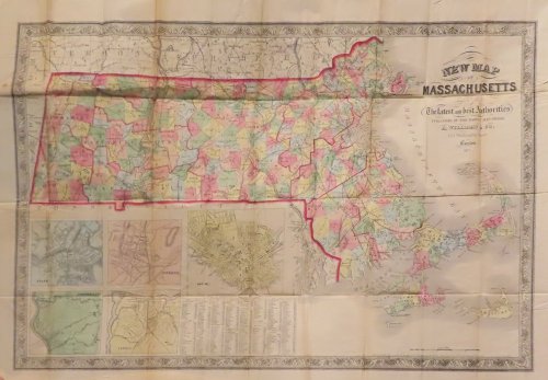 Map of Massachusetts with the Census of 1870. New Map of Massachusetts; Compiled from the latest and best authorities.